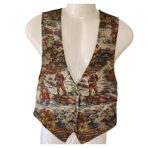 Women's Tapestry Fishing Scene Vest